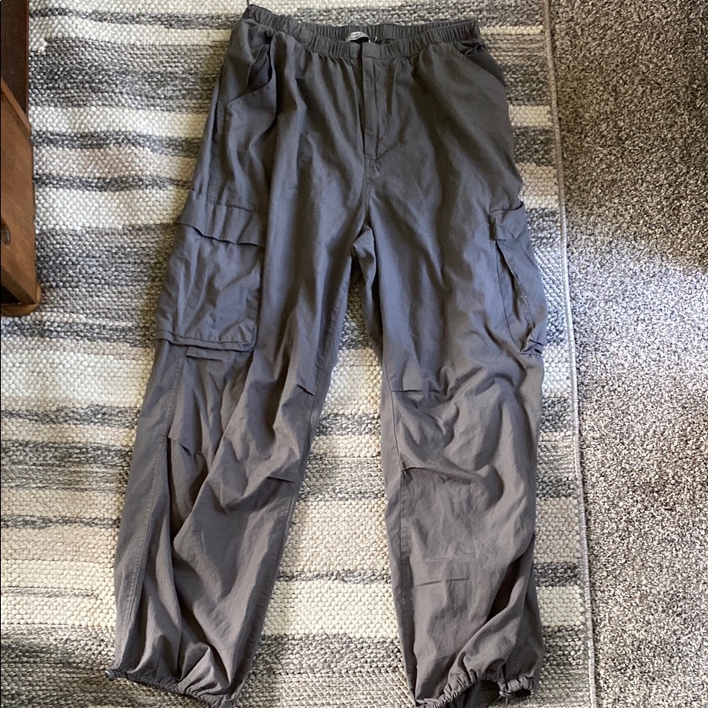 Women’s Gray Parachute Cargo Pants